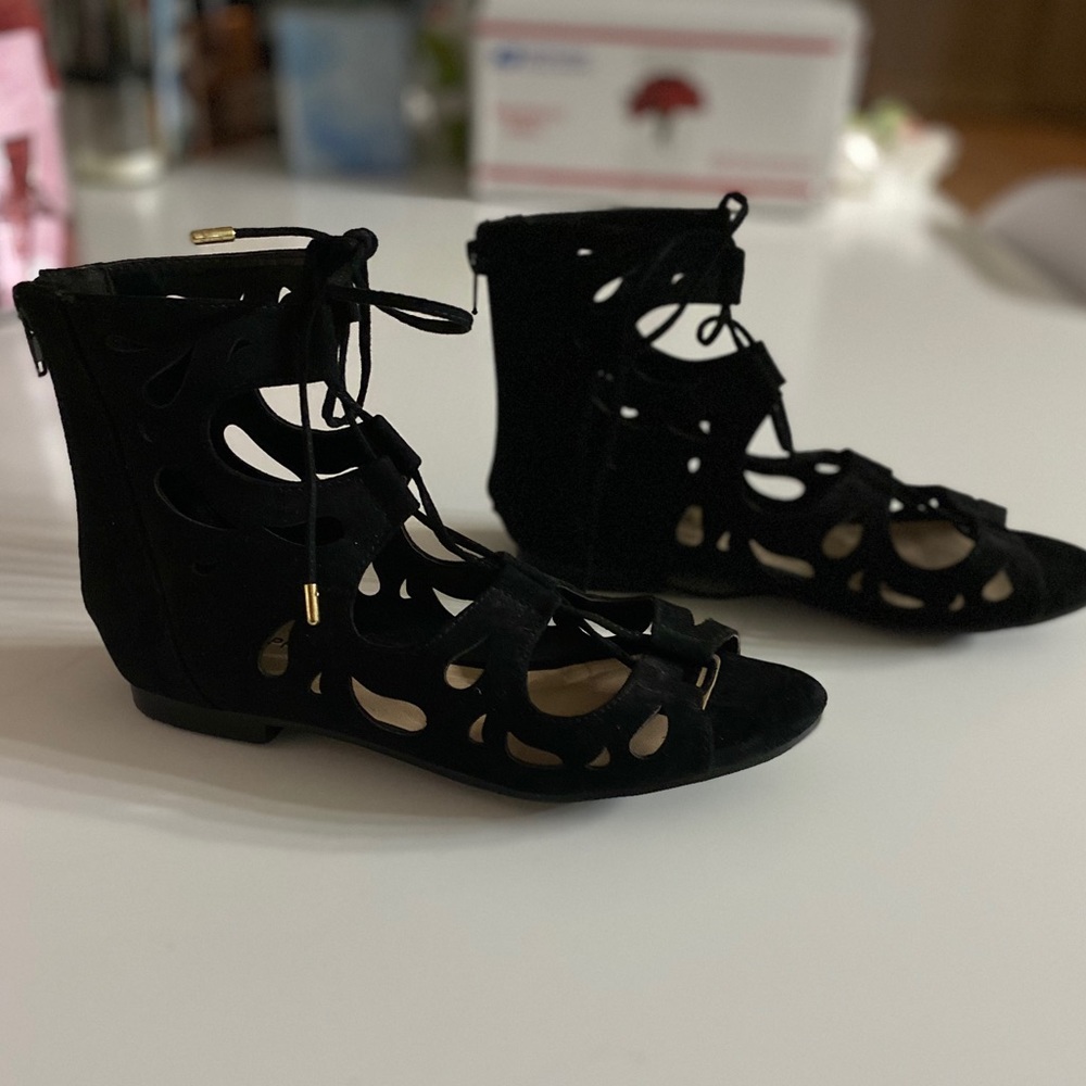 3/$26 Call it Spring Black Peep Toe Sandal - Picture 1 of 8